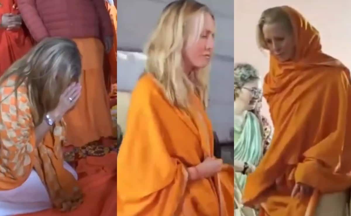 गले में रुद्राक्ष की माला, चढ़ाई भगवा चादर: महाकुंभ में भक्ति के रंग में दिखीं स्टीव जॉब्स की पत्नी लॉरेन पॉवेल